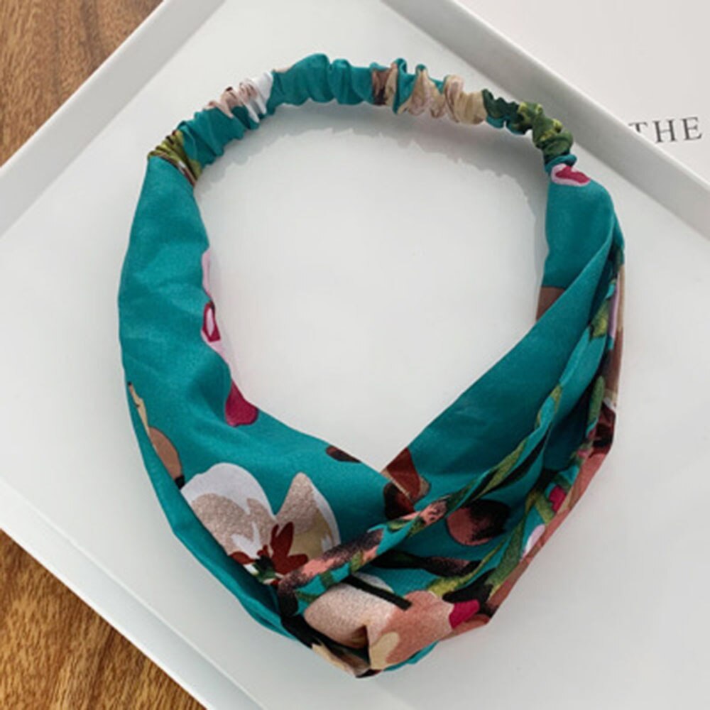 Headband Cross Knotted Bow Chiffon Floral Hair Band Korea Headdress Women Hair Accessories Girls Hairband: 16
