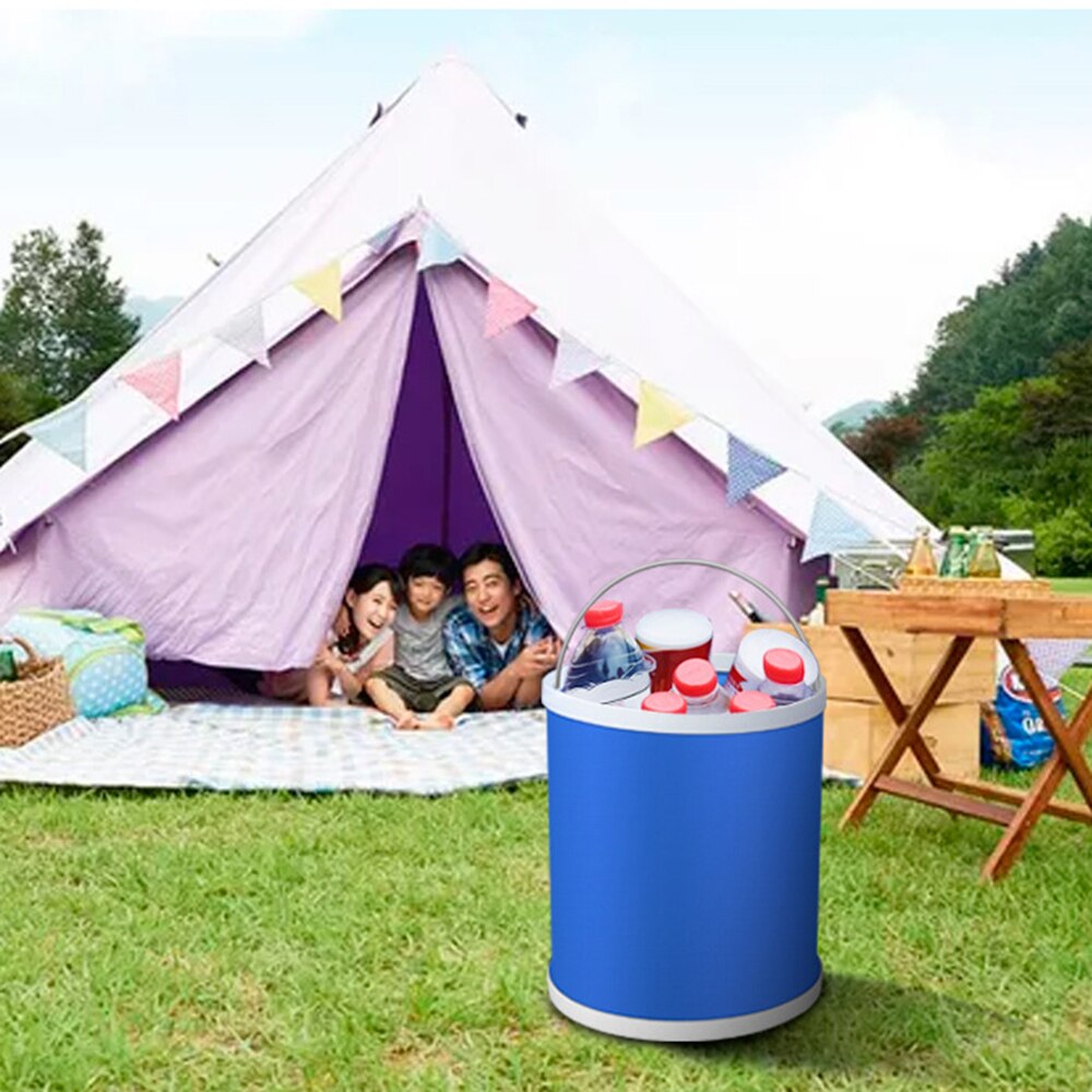 Cubo de agua plegable portátil para lavado de coche, bolsa de almacenamiento para acampar al aire libre, contenedor de pesca, barril de lavado para el hogar, bote de agua