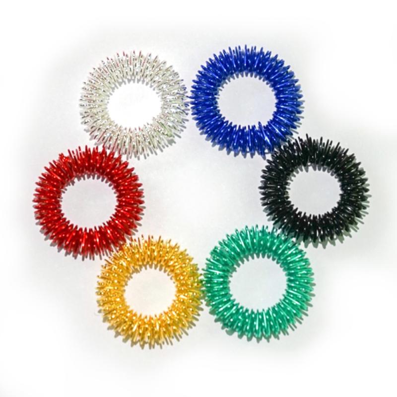 Finger Ring Toy Stress Relief Sensory Spring Fingers Rings Stress Anxiety Relief Finger Toys Spiky Finger Ring/Acupressure Ring