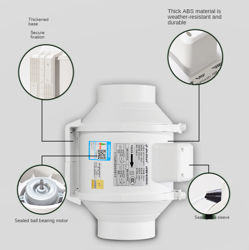 Ventilador de conducto silencioso de 3'', 4'', 5'', 6'', Extractor de aire de 220V, ventilación de escape, ventilador de pared para baño y cocina, ventilador Industrial