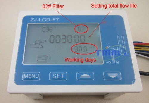 ZJ-LCD-F7 Flow Sensor Meter Digital Display Filter Controller LCD for RO Water Machine Filter