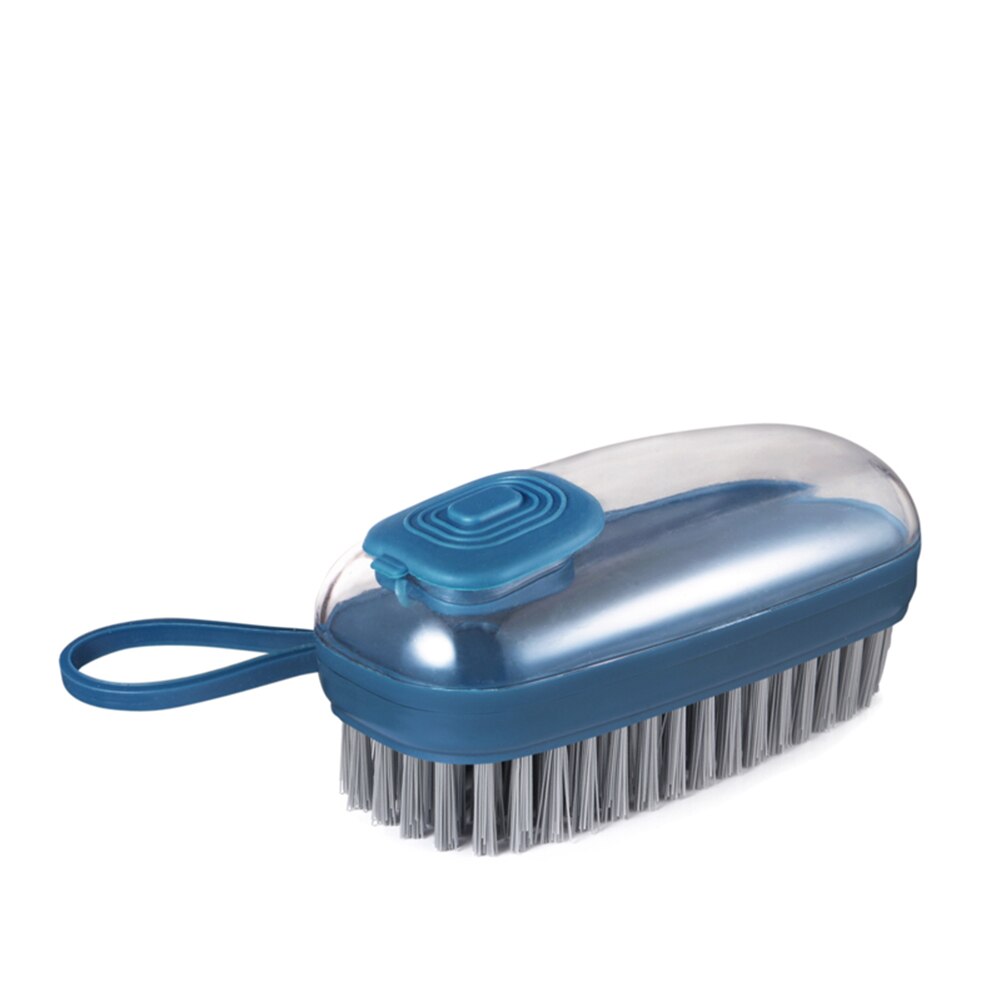 Multifunctionele Zeep Doseren Wassen Borstel Afwasborstel Schotel Scrubber Met Dispenser Schoonmaken Tool Keuken Accessoires: 	Blue Single head