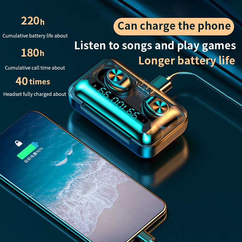 Casque sans fil Bluetooth 5.0 écouteurs F9-10 TWS avec Microphone sport étanche casques Mini écouteurs LED affichage