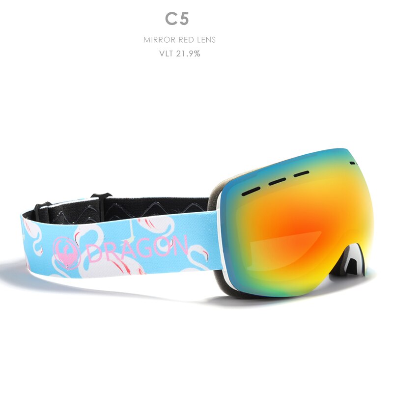 Dragon-Gafas de esquí de doble capa para hombre y mujer, lentes antivaho grandes para esquiar, nieve, snowboard, D292, UV400: 230-C5
