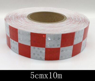 5cmx10m Square Traffic safety Self Adhesive Sticker Safety Reflective Tape for Truck: red white