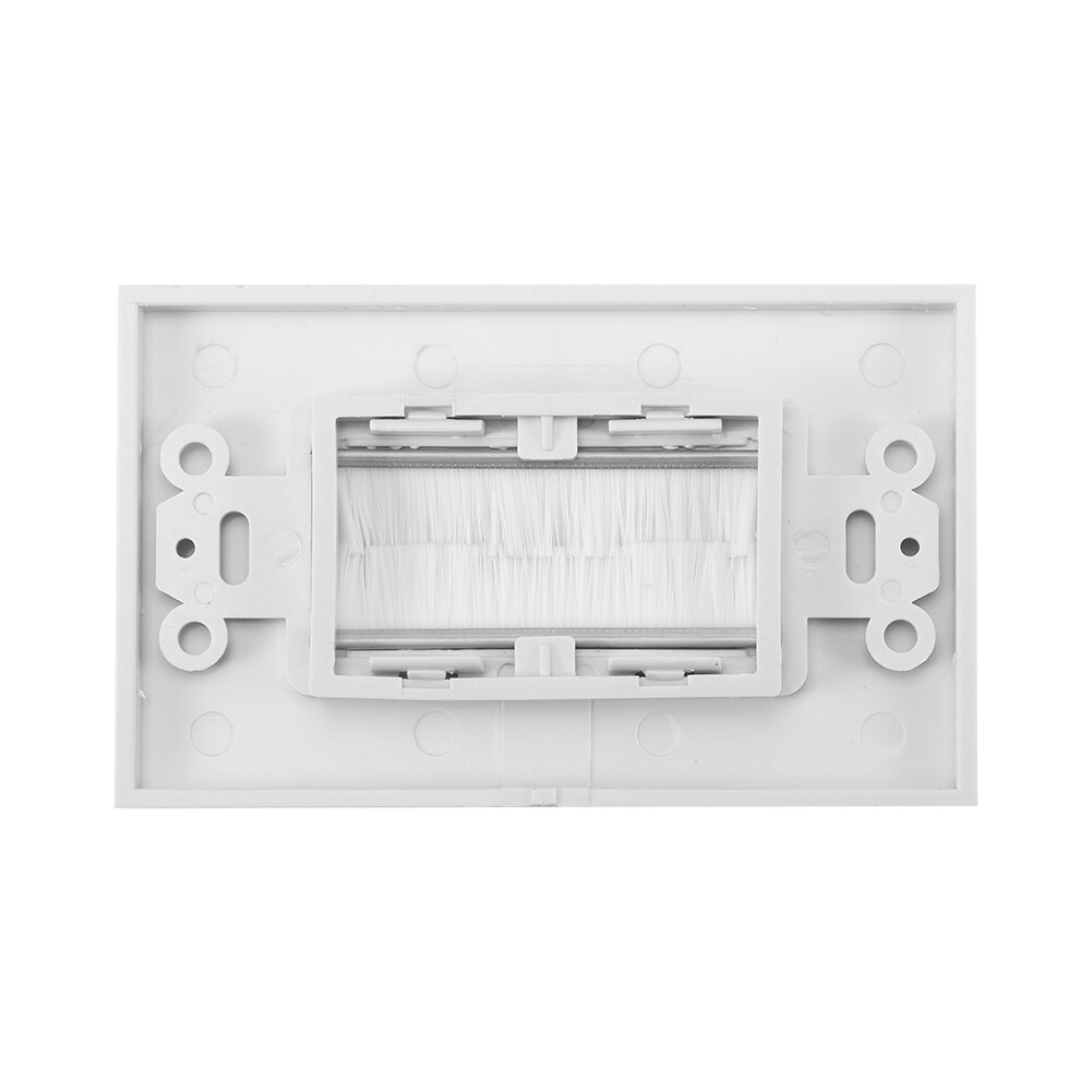 Cable Pass Through Home Single Gang Anti Dust Multifunctional Outlet Mount Panel ABS White Wall Socket Easy Install Brush Plate