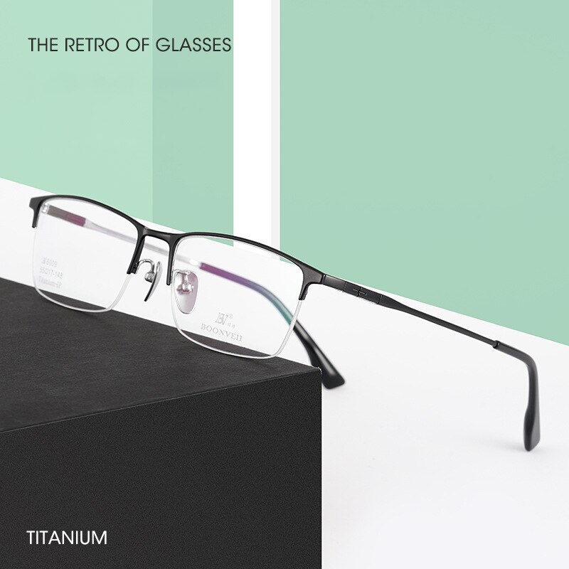 Pure Titanium Bril Frame Met Recept Mannen Zakelijke Stijl Mode Mannelijke Brillen Recept Man Stijl BV6009
