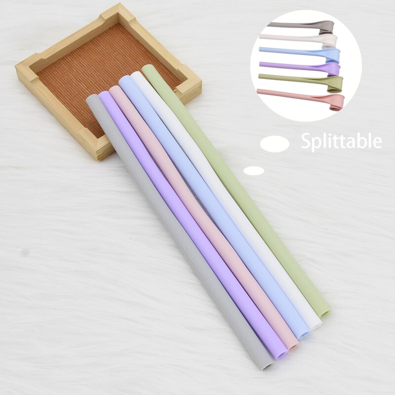 Reusable Silicone Drinking Straws Portable Collapsible Eco-friendly Straw Wedding Birthday Party Bar Drink Kitchen Accessories: 2