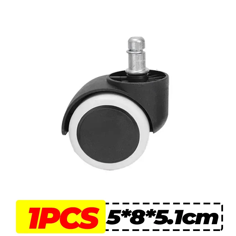 Ruedas giratorias de escritorio de repuesto, ruedas suaves y silenciosas para silla, ruedas para silla de oficina y juegos, ruedas de goma giratorias de alta resistencia: Plata