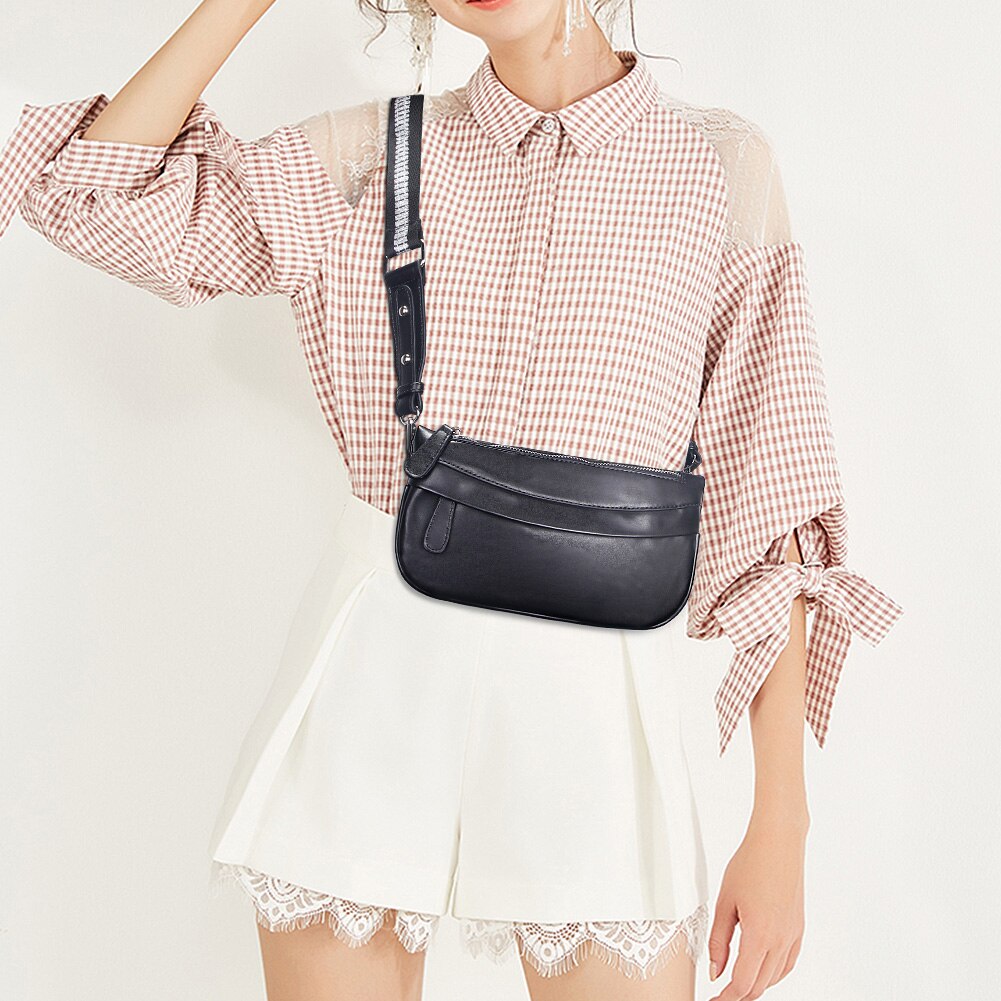 Dames borsttas halfronde crossbody tas dames buitensporten reis schoudertassen brede band webbing handtas