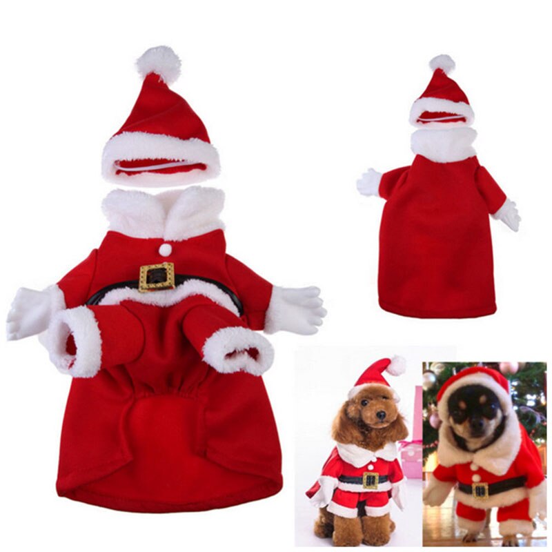 SUPREPET Fleece Warm Christmas Suit for Small Dogs Winter Skin Friendly Pet Clothes Exquisite Belt Puppy Costume