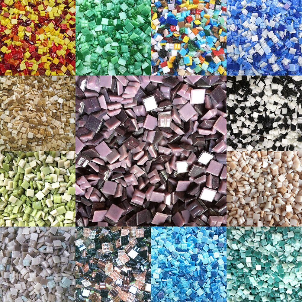Multicolor Glass Mosaic Tile Square Mosaic Tiles DIY Arts Crafts Making Material