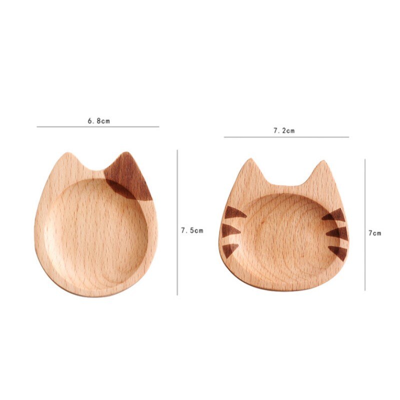 Kat Japanse Saus Schotel Beuken Hout Cartoon Creatieve Kleine Houten Schotel Thuis Keuken Praktische Servies Desktop Decoratie