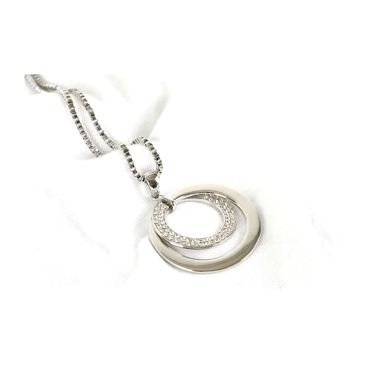 Long Chain Women Necklace Crystal Rhinestone Silver Plated Pendant Necklace Jewelry Accessories Torque Choker