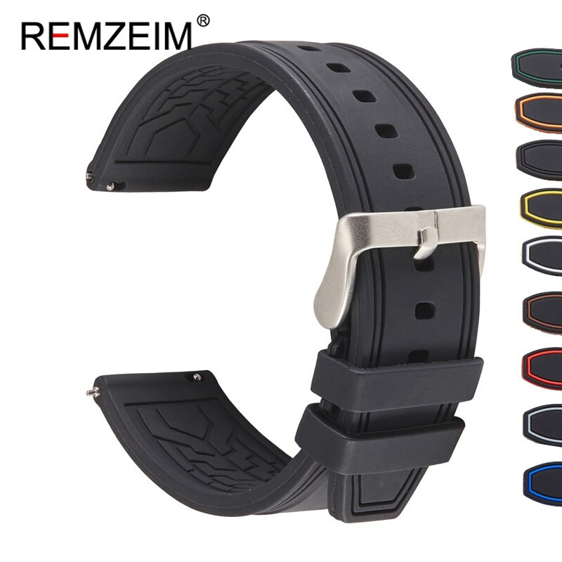 Premium Siliconen Horloge Band Quick Release Rubber Horloge Band 20Mm 22Mm 24Mm Horloge Band Horloge Vervanging Horlogeband groen