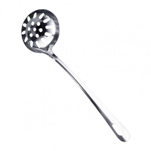 Soup Ladle Colander Spoon High Temperature Resistant Long Handle Stainless Steel Hanging Pot Scoop for Kitchen: Colander Spoon