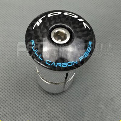Fiets Headset Expander Plug Compressor Stem Top Cap 28.6mm (1 1/8 ") voor Carbon Vork Carbon Headset Stuurpen Top Cap: blue set