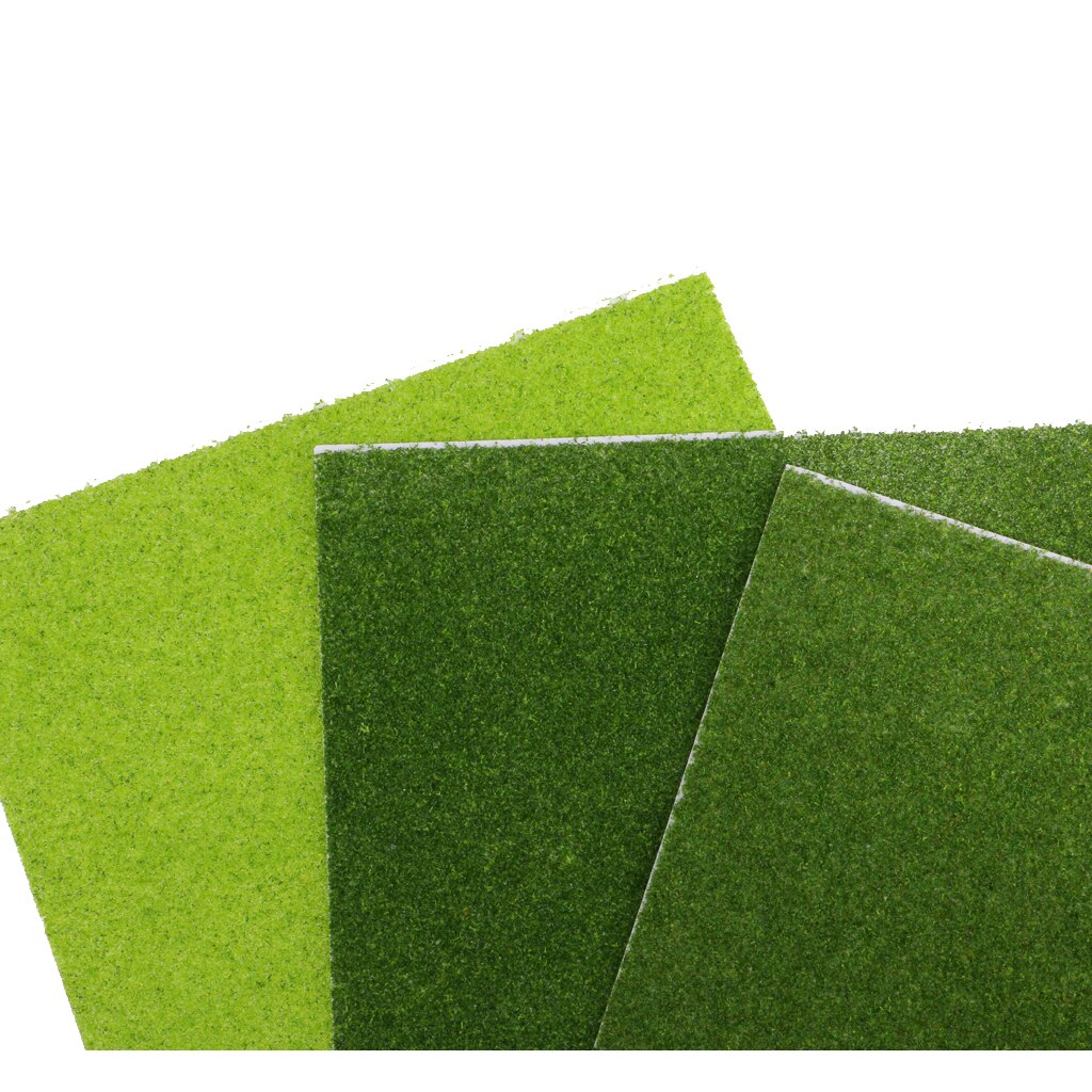 3 Pieces Grass Mat Turf Model Diorama Landscape Scenery Layout Lawn