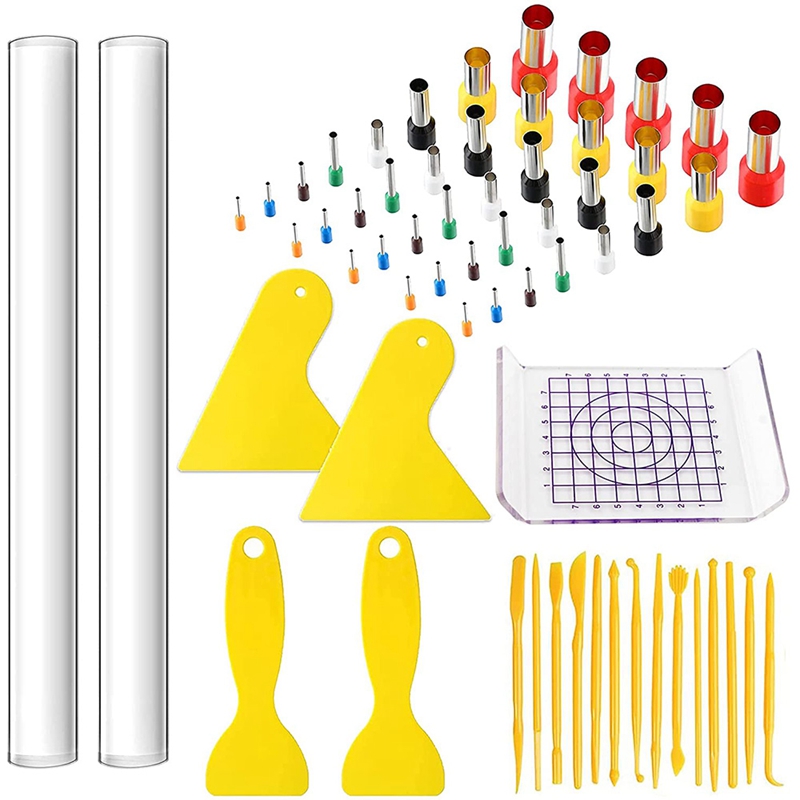 -61 Piece Polymer Clay Tools Set Modelling Tool Set, Polymer Clay Cutter Acrylic Clay Roller Set For DIY Clay Crafts: Default Title