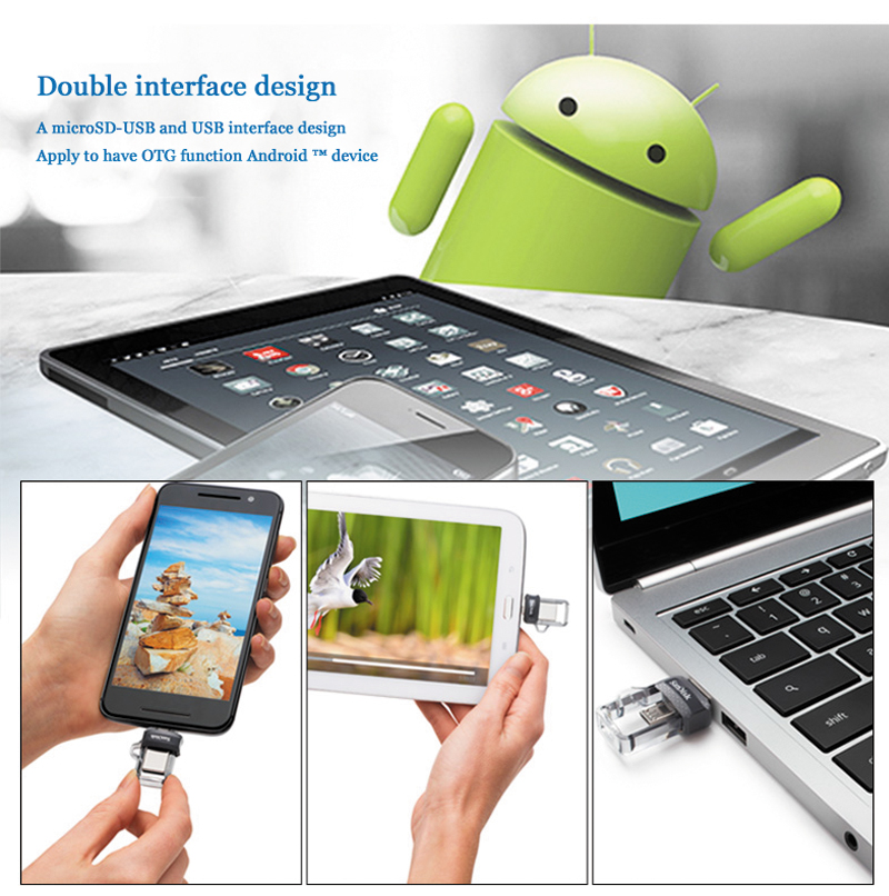 Sandisk Mini USB 3.0 Dual OTG USB Flash Drive 128GB 64GB 32GB 256GB PenDrives USB3.0 high speed up to 150M/s for Android phone