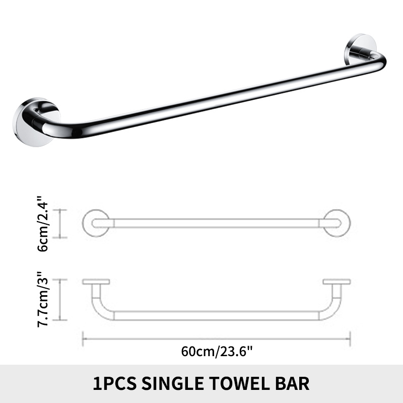 Badkameraccessoires Handdoekenrek Plank Papierhouder Roestvrij staal Toiletborstelhouder Handdoekring Robe Hook Hanger Chroom: Licht Groen