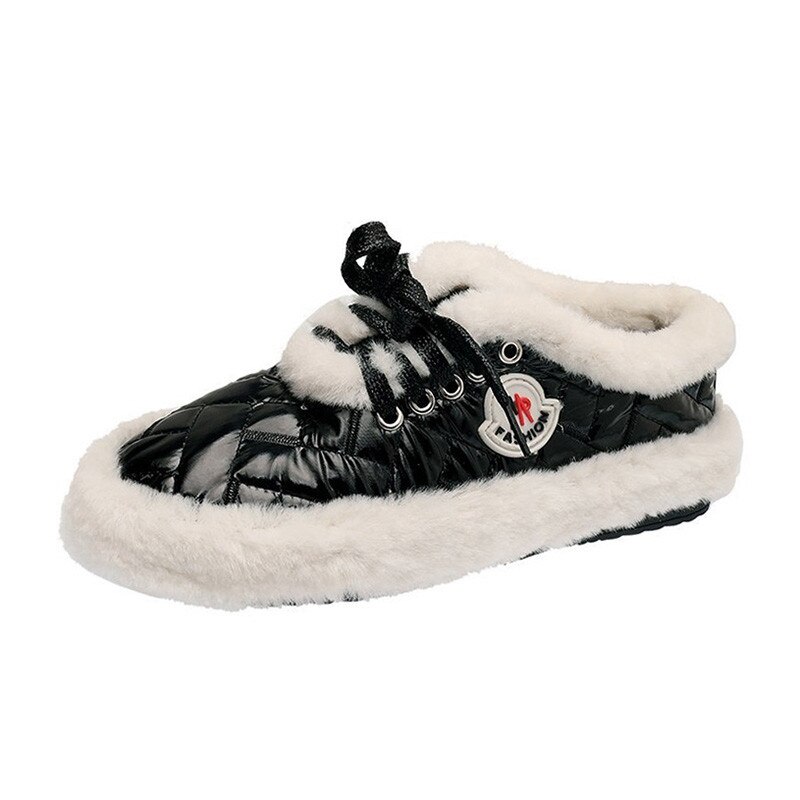 Vinterskor kvinnor matchande rund tå casual kvinnliga sneakers loafers päls dam höst modis moccasin cross