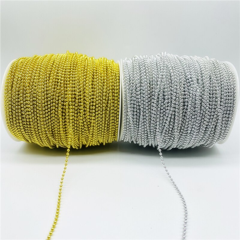 5yards/Lot 2.5mm ABS Round Mini Beads Chain Garland Flowers Plastic Beads For Wedding Party Decoration DIY Jewelry Accessories