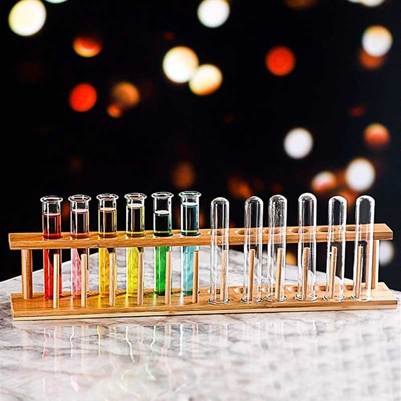 6Pcs Test Tube Cocktail Glass With Wood Rack Wine Glass Cup Shot Glass Home Bar Party Barware vasos de vidrio