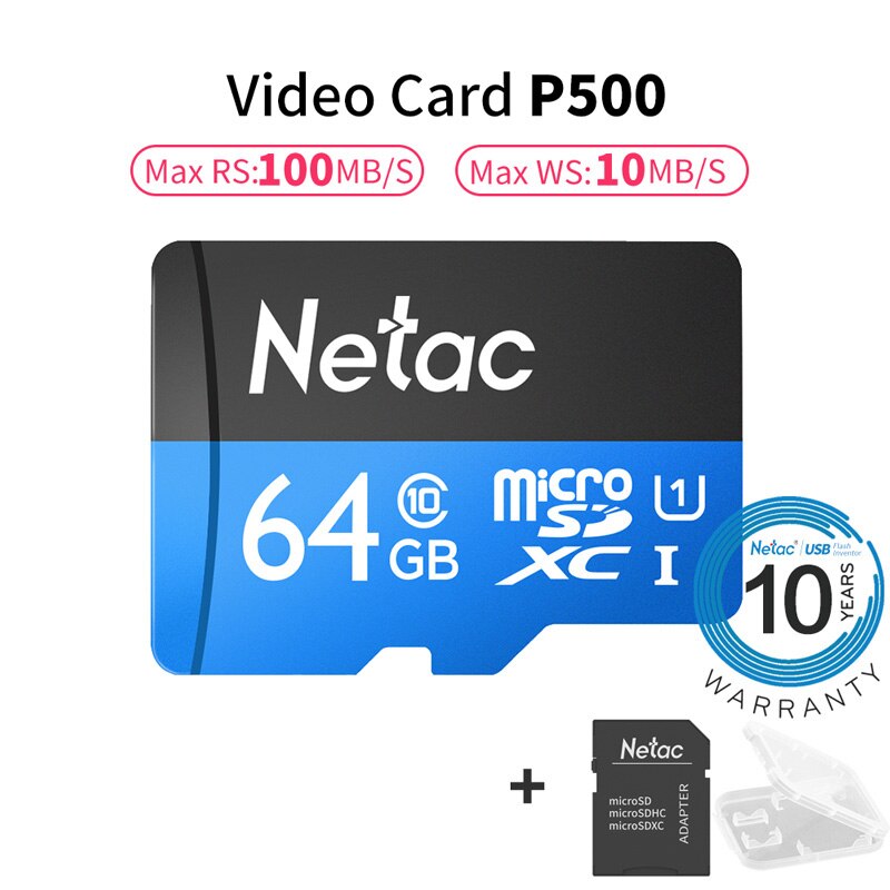 Netac Originele Class 10 16GB 32GB 64GB 128GB Micro Card UHS-1 TF Card 80 MB/s Flash geheugenkaart Data Micro SD Kaart Voor Tafel PC: 64GB Set B