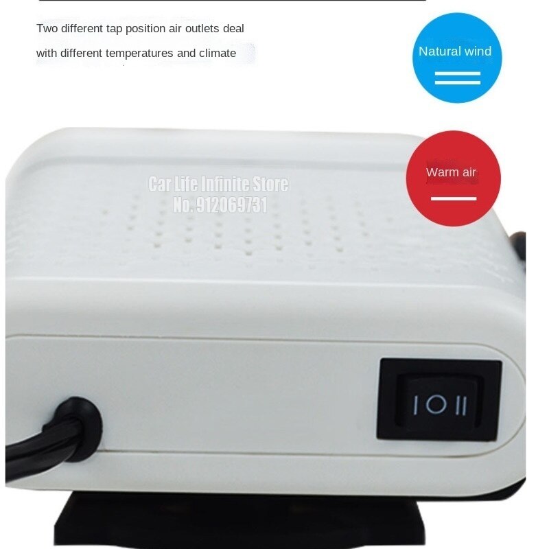 Calentador eléctrico portátil para coche, dispositivo de calefacción de 120W y 12V/24V, con ventilador de refrigeración, Descongelador de viento y nieve, para invierno
