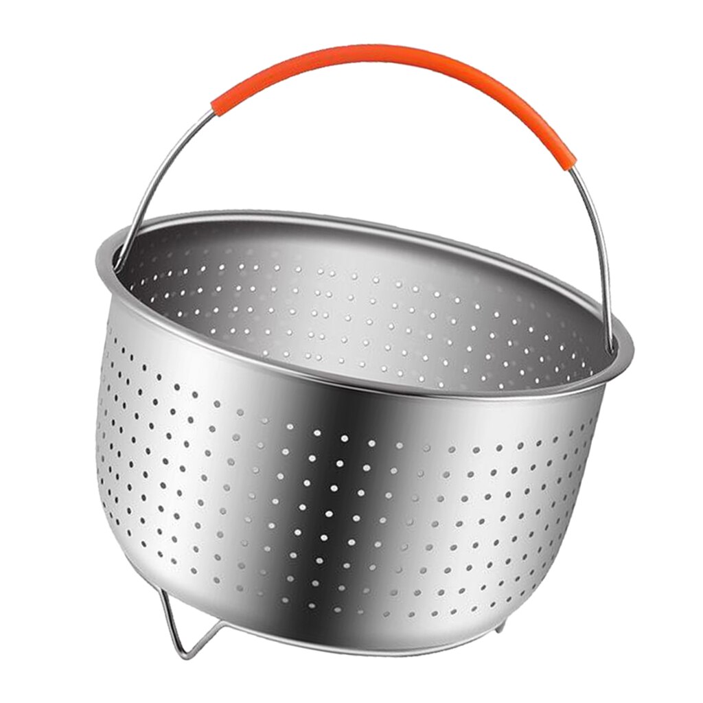 6qt Steamer Basket for Accessories, Stainless Steel Strainer Insert for Most of 6 quart , Pressure Cooker, Silver