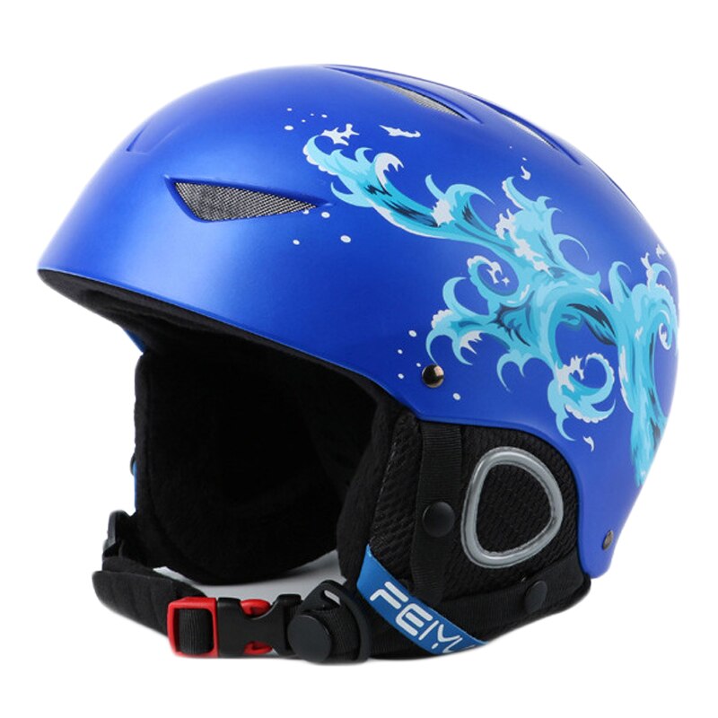 Como peixes esportes de inverno crianças equipamento capacete de esqui snowboard capacetes equitação skate esqui crianças alta qualidade casco, F-207: blue / S