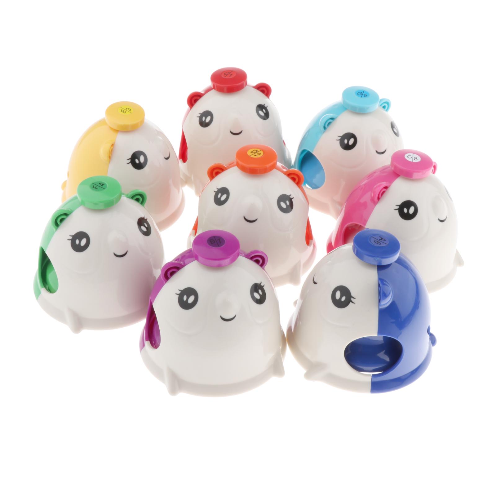 Lot de 8 cloches de bureau cloche à main en acier à 8 notes apparence de souris colorée Kit de cloches à Percussion jouet Musical pour enfants