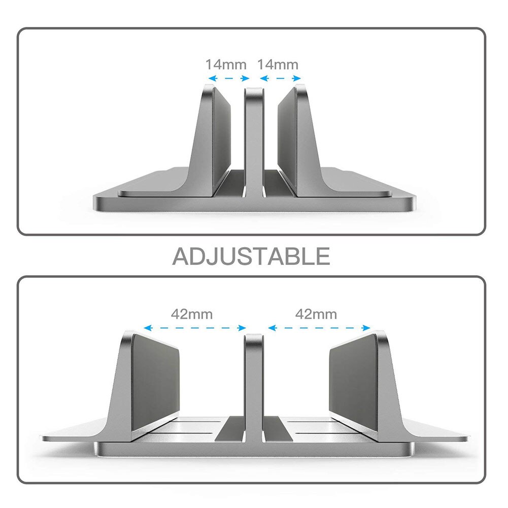 BEESCLOVER Vertikale Laptop Stehen Doppel Schreibtisch Ständer Halfter mit Einstellbare Dock (Bis zu 17,3 Zoll)