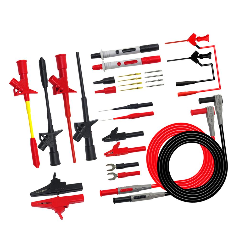 Multimeter Probe Test Kit With Alligator Clips Replaceable Probe Tips