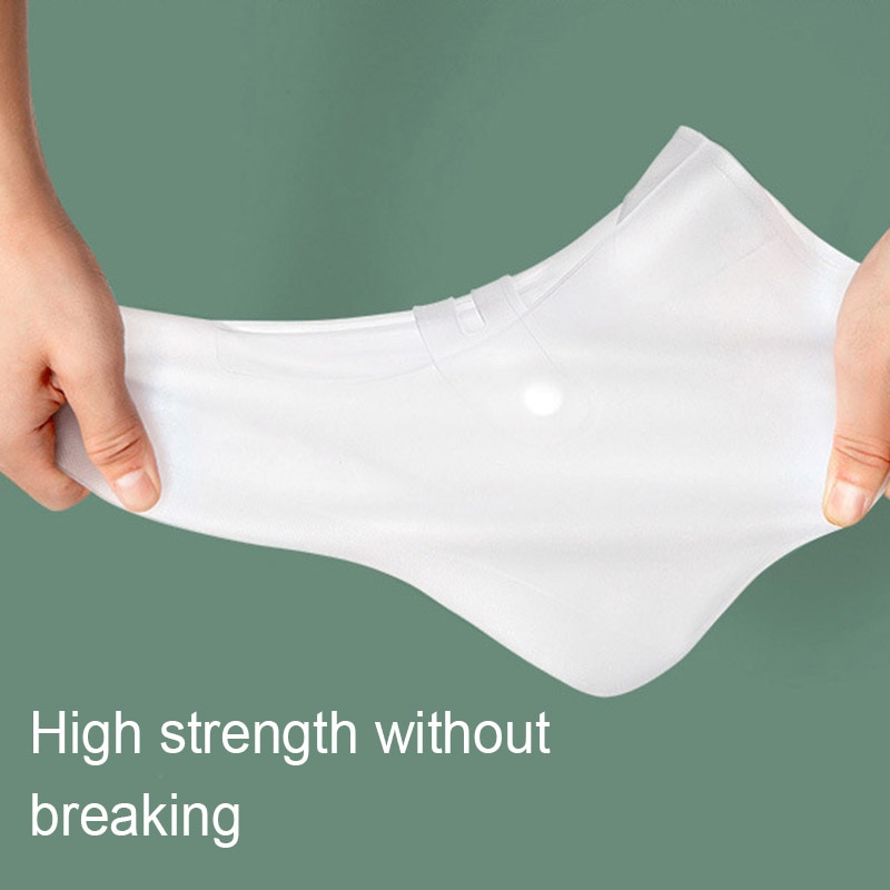 Vattentätt regnstövel skoöverdrag återanvändbara överdragsskor halkfria galoscher elastisk pvc & t8