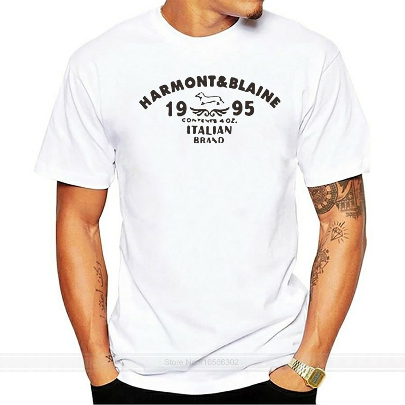 Lishiabuk Mannen Harmont Blaine Crew-Hals T-shirts Mannen Mode Katoen Tops Wit S-3XL Mode T-shirt Mannen Katoen teeshirt