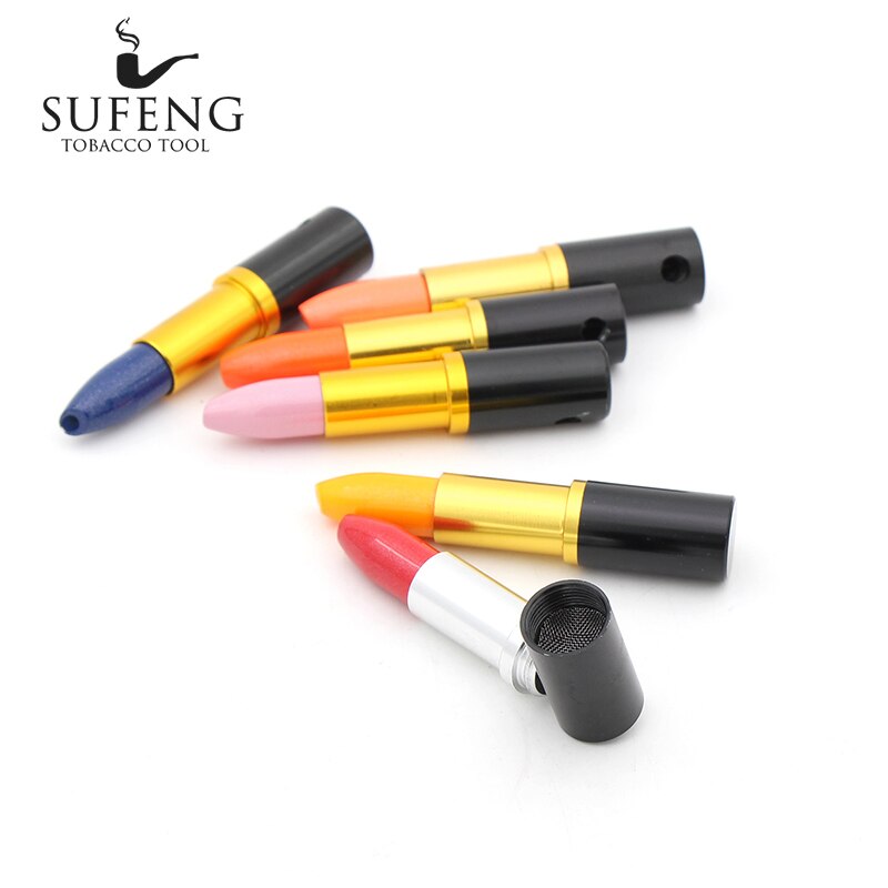 metalen persoonlijkheid lipstick model kleine pijp, 68mm kleine populaire pijp, te dragen,