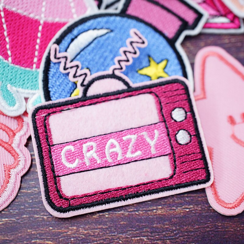 Patchs brodés HELLO HEART Cactus pour T-Shirt, autocollants pour vêtements et Jeans, Badges, BOOM, fille folle