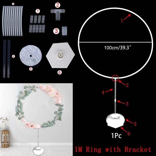 Arche à ballons ronde, support en arc circulaire pour mariage, décoration de fête d&#39;anniversaire, fournitures de réception pour bébé, toile de fond: 100CM -1