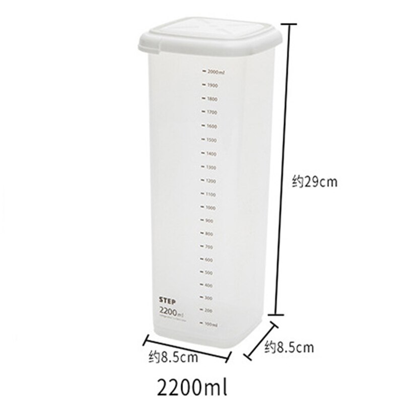 4 Different Capacity Plastic Sealed Cans Kitchen Storage Box Transparent Food Canister Keep Fresh Clear Container Pasta Box: 2200ML