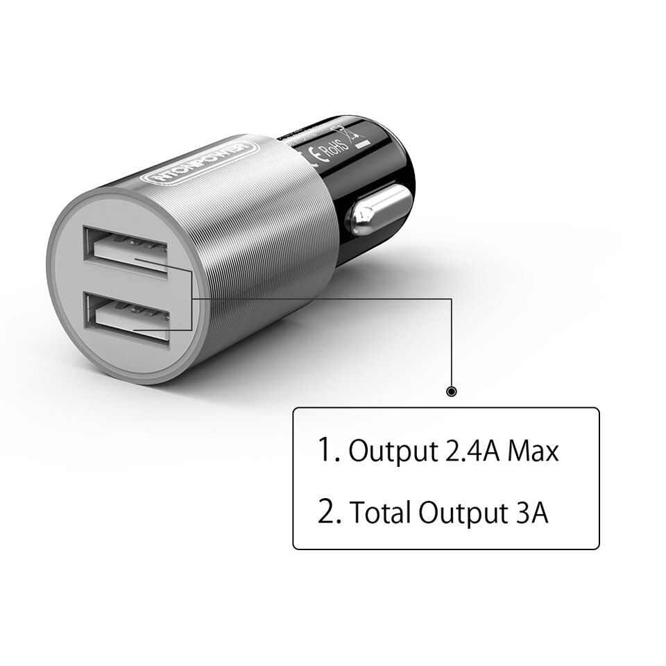 NTONPOWER Mini Draagbare Universele USB Car Charger Adapter DC 12 V-24 V Dual Poorten 3A voor Slimme iPhone /Samsung/Xiaomi/iPad