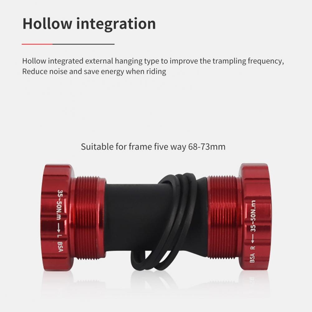 Integrated Bearing Bottom Bracket High Strength Aluminium Alloy Hollow Out Thread Bottom Bracket for BC1.37-24T Crankset