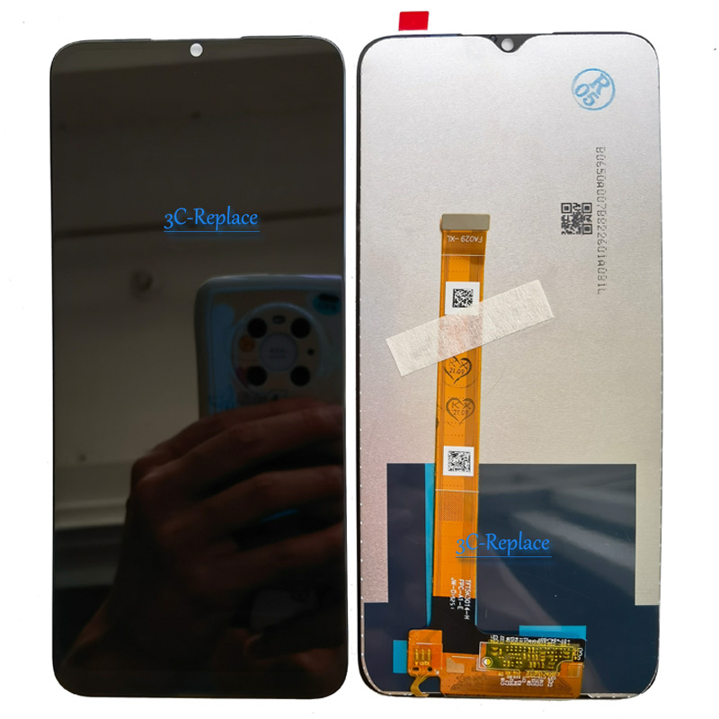 Original 6.5" For Oppo Realme C21Y RMX3261 LCD DIsplay Touch Screen Digitizer Panel Assembly / With Frame Replacement