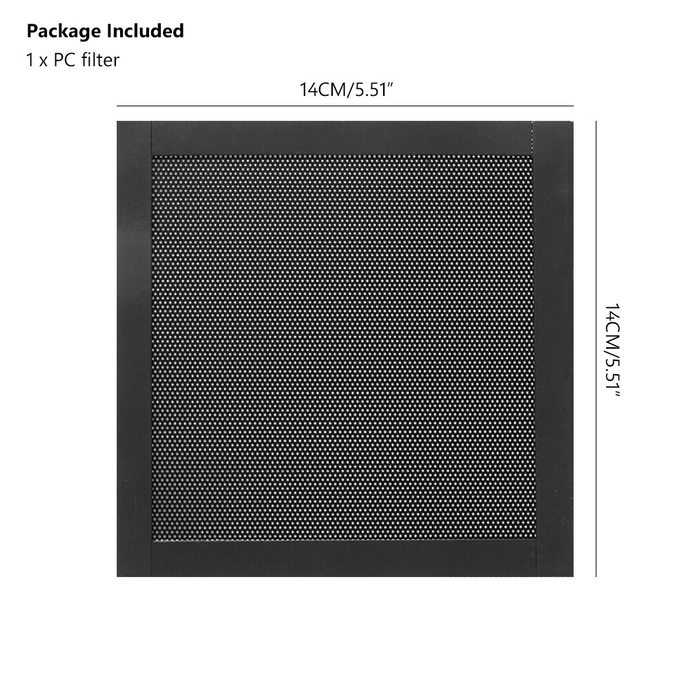 12 x 12 14 x 14 12 x 24cm tietokone pc kotelo tuuletin magneettinen pölysuodatin verkkokansi tietokoneen suoja pvc tuuletin pölynestoverkko: 14 x 14cm