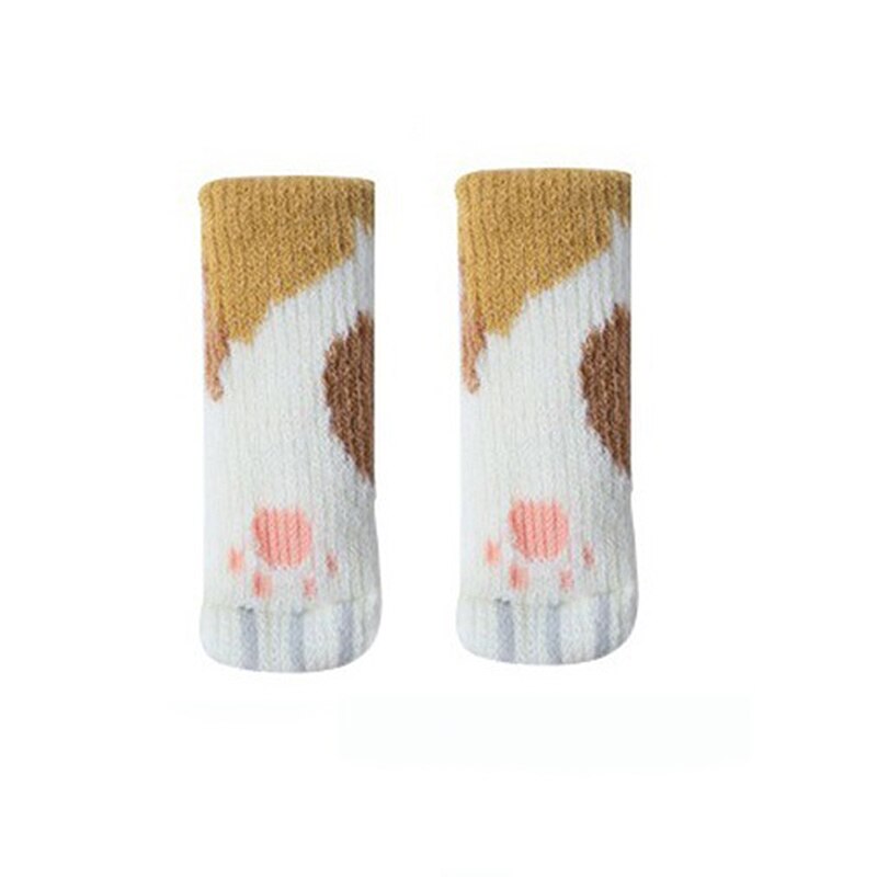 Chaussettes couverture patte protecteur chat Table chaise meubles coussinets sol laine jambe tricot: Camouflage / 2pcs