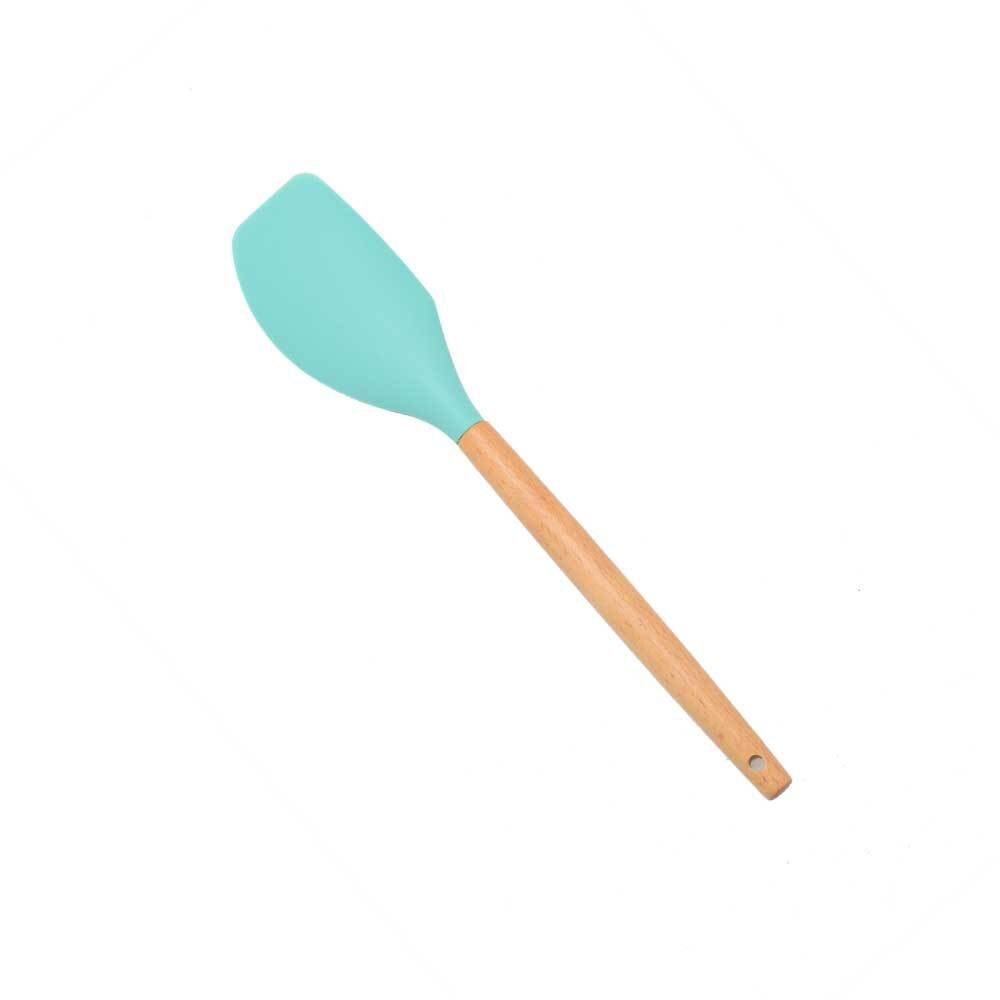 Silicone Cookware Set Kitchen Tools Non-stick Spatula Shovel Wooden Handle Cooking Utensils Kitchenware Accessories Egg Beaters: Scraper