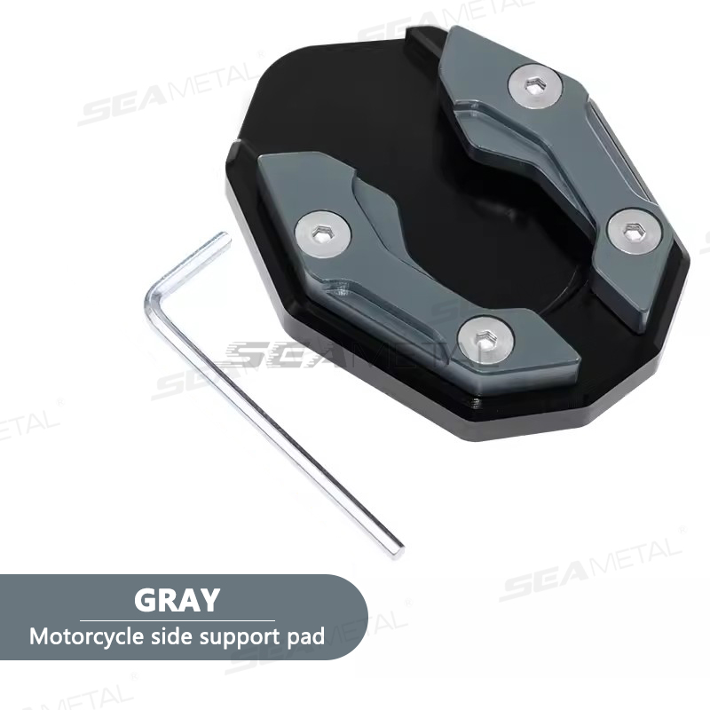 SEAMETAL-cubierta de soporte lateral para motocicleta, soporte de aleación de aluminio para motocicleta, almohadilla Universal para extensión de pie de bicicleta, accesorios de soporte: Marfíl