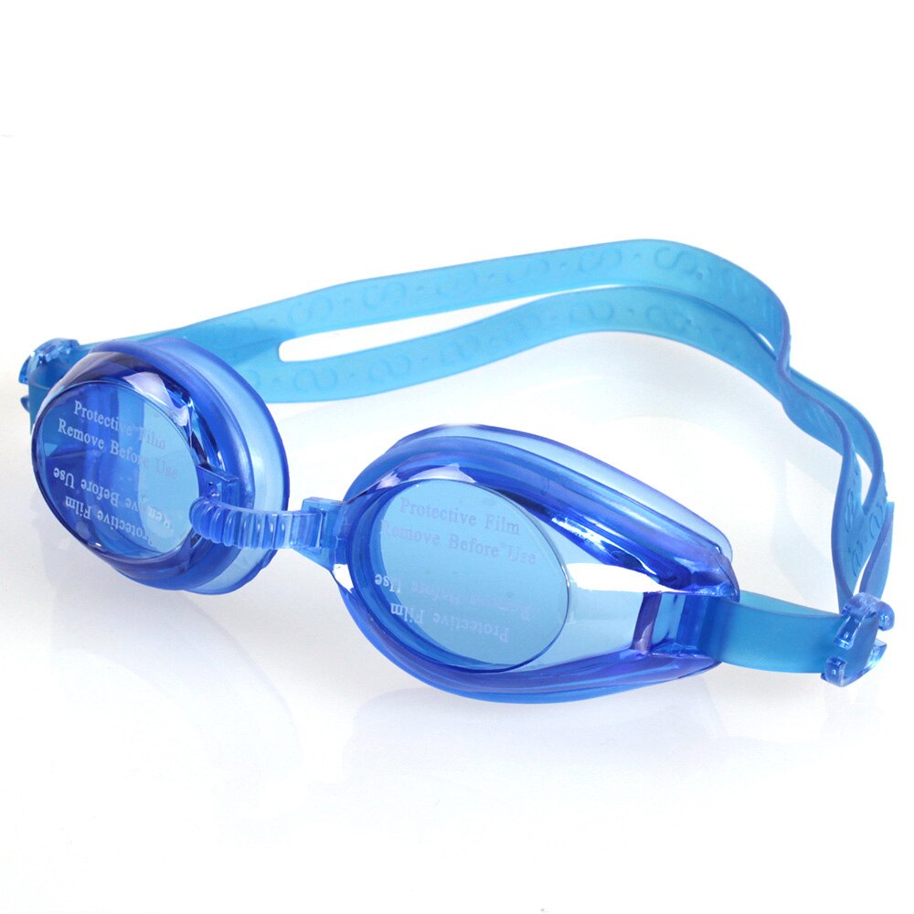 Svømmebriller justerbare svømmebriller svømmebriller beskytter børn vandtætte silikone svømning anti-dug briller: Blå