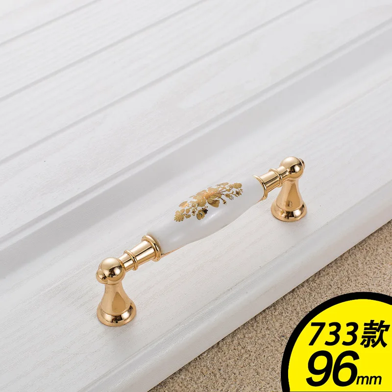European Gold Flower Ceramic Handle Modern Simple ... – Grandado